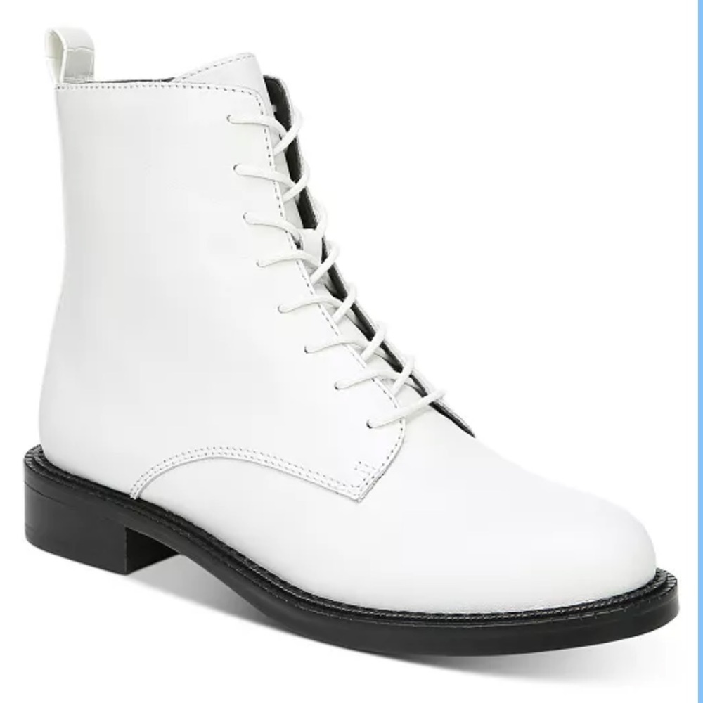 Nwot Sam Edelman Nina White Combat Leather Military Boots